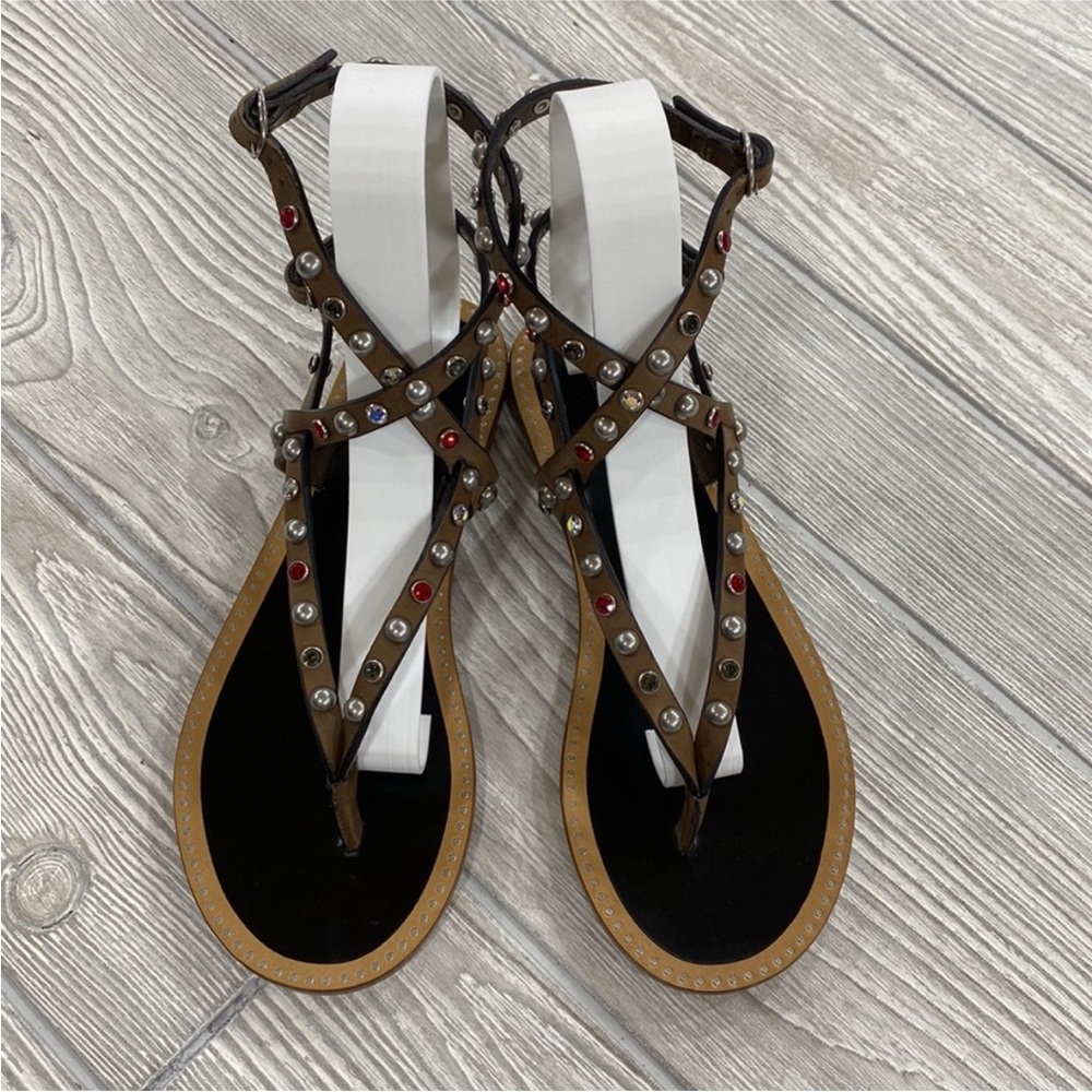 Isabel Marant Audrio Studded Multi-strap Thong Sandals - sz 37